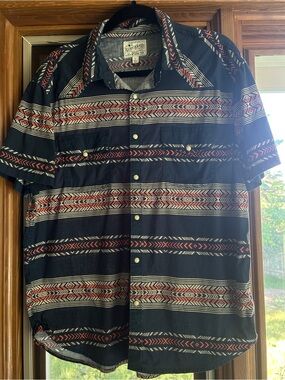 Lucky Brand Short-Sleeve Button-Down with Stripes